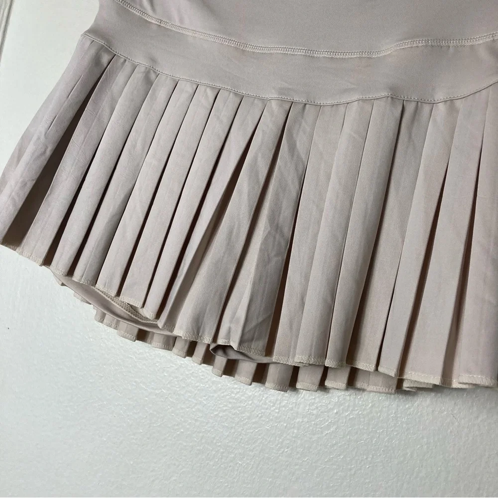 Goldhinge champagne rose gold pleated skort skirt womens XS tennis_4